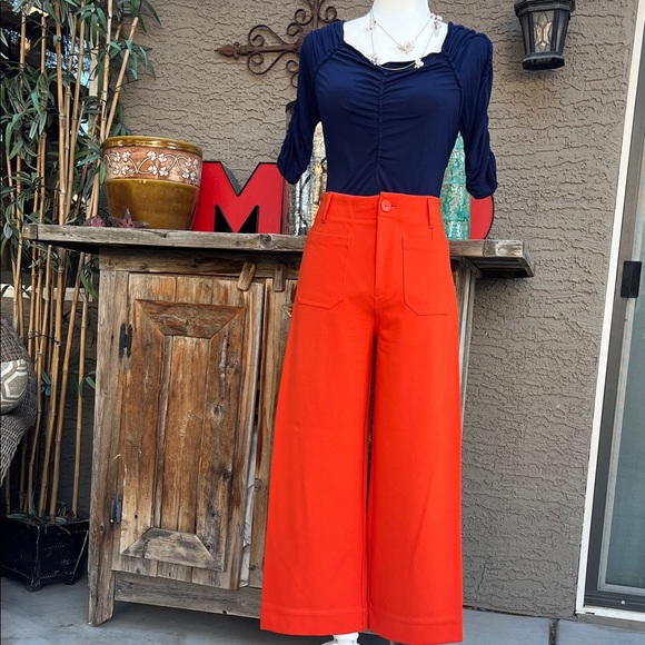 Jones New York Pants - Jones New York orange Wide-Leg Pants